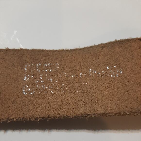 White Crackled Genuine Leather Womens Gem Studded Belt One Size - Picture 3 of 6